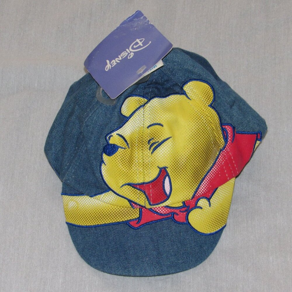 NWT Vintage Y2K Disney Winnie the Pooh Ball Cap Hat Newborn Elastic Back ⭐